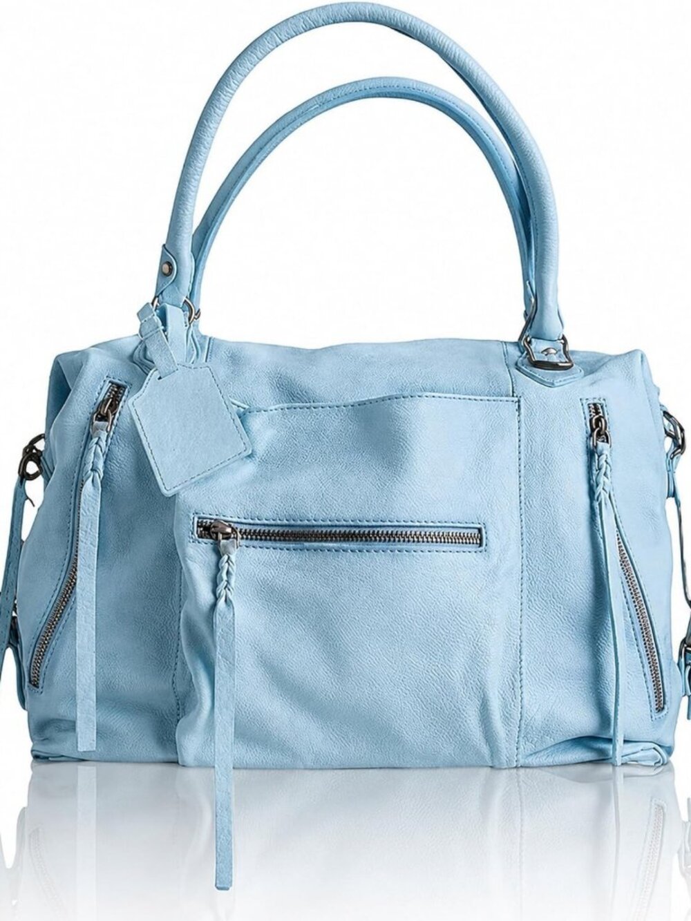 Stylish Large Vegan Leather Tote Bag with Zipper, Adjustable Strap Hobo Purse